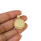 10K Yellow Gold Evil Eye Pendant Blue Nazar CZ Halo Round Charm Protection