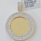 Memory Picture Charm Pendant REAL 14k Yellow God Genuine 3 CT Diamonds Mens 14KT