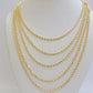 Real 18k Yellow Gold Rope chain necklace 2mm 16-24 Inch Men women SOLID HEAVY