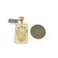 Real 10k Gold Franco Chain Crown Charm Pendant Necklace SET 2.5mm 18"-26"