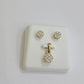 Rea 10k Gold Diamond Charm Pendant Earring Set for Ladies/ Women with FREE Chain