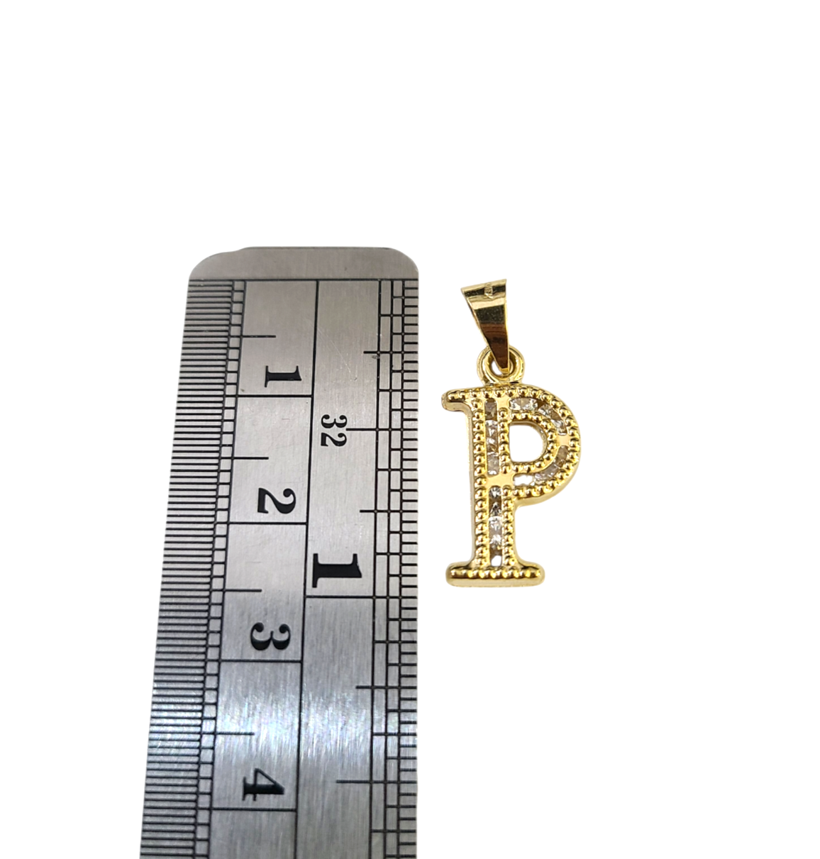 10k 2.5mm Rope Chain P Initial Alphabet Pendant 16"-28" Gold Set Charm Necklace