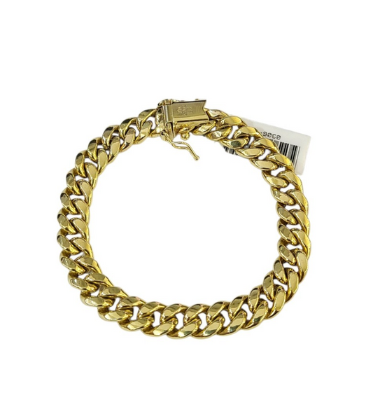 Real 10k Yellow Gold Bracelet Miami Cuban Link 6.5 Inch 8mm Men Women 10 KT
