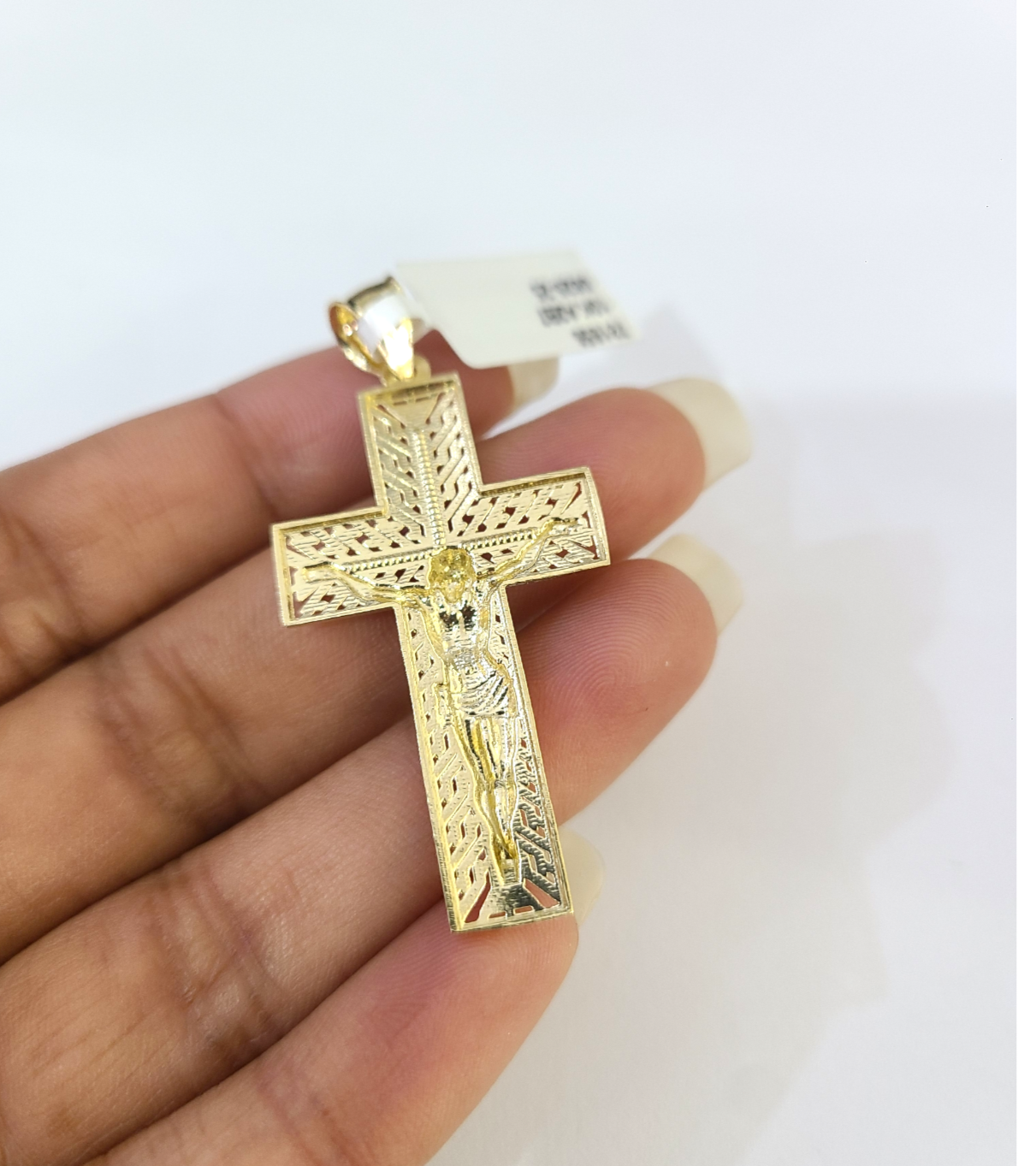 10k Gold Franco Necklace Chain Crucifix Cross Charm 2.5mm 18"-26" Pendant SET