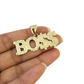 10K Yellow Gold BOSS Pendant Dollar Sign Letter Charm Hip Hop Style Men