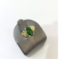10k Yellow Gold Green Marquise Ring CZ Flower Floral Dainty Women Statement
