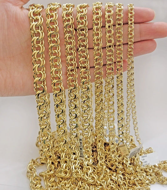 Real Chino Chain Necklace 10k Yellow Gold Solid Link 5mm-11mm 22"-26" Mens, Sale
