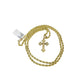 10K Gold 3mm Rope Chain Filigree Cross Pendant Charm Necklace Set 18"-28" Unisex