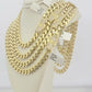Real 10k Gold chain Cuban Link Monaco necklace 9mm 16-30 Inches CZ Box Lock 10KT