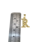 10k Gold Cuban Curb Chain Necklace R Initial Alphabet Pendant Charm 3mm Necklace