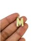10K Yellow Gold M Initial Charm Pendant Alphabet Real 10kt Men Women
