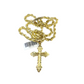 Real 10k Rope Chain Cross Charm Necklace Pendant Set 5mm 20"-30" Gold