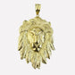 Solid 10k Yellow Gold Lion Head pendant Mens Charm 2.5" Real 10k High Quality Gold