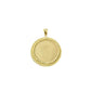 10K Gold Photo Frame Pendant Charm Round Rope Edge Mens Diamond Cut Style