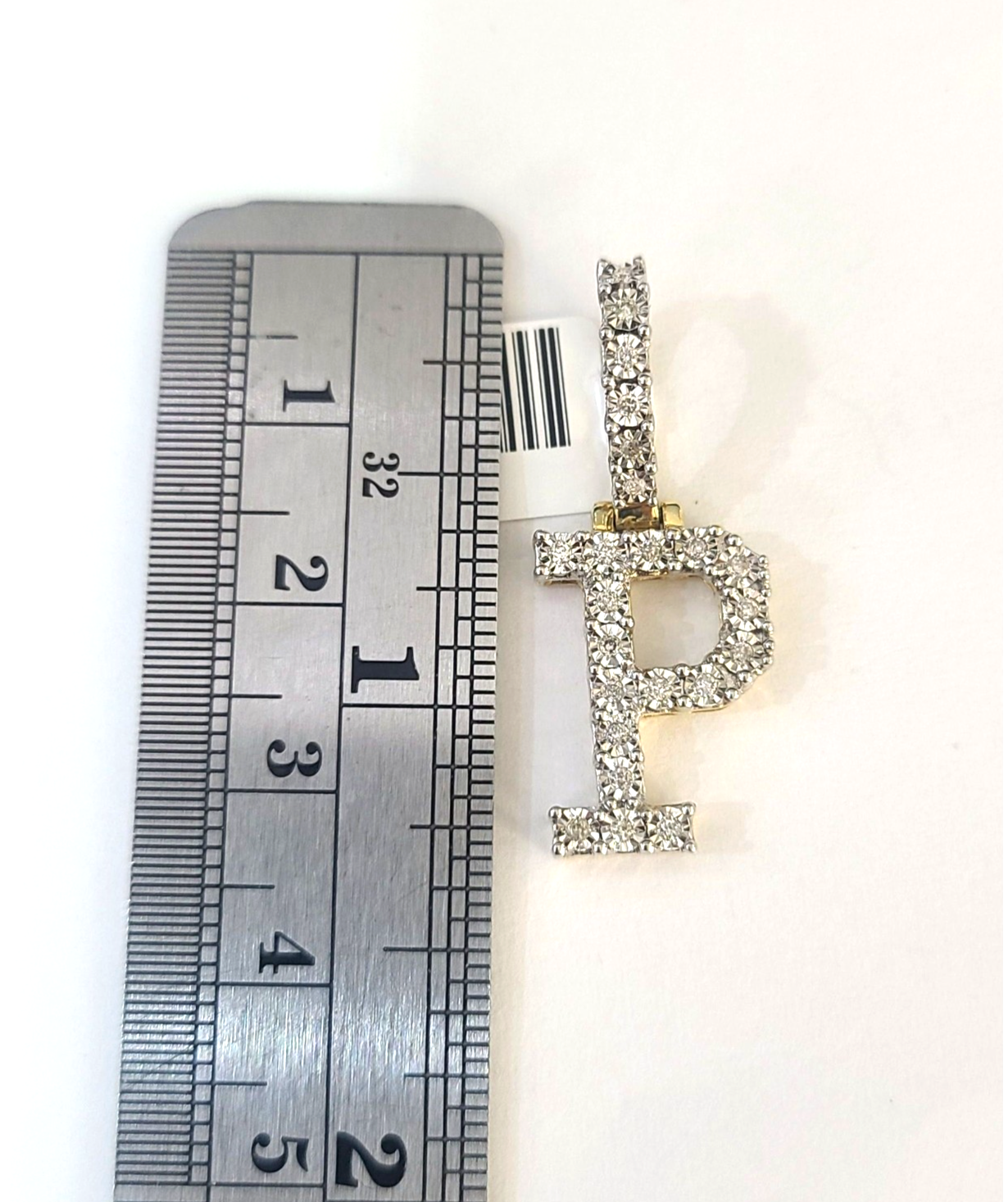 10K Gold Miami Cuban Chain P Diamond Initial 20"-28" 3mm Pendant Necklace SET