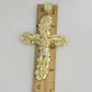 14k Yellow Gold Cross Nugget Jesus Crucifix Pendant 3.5 Inch 14kt Gold Mens REAL