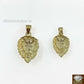 10k Yellow Gold Solid Lion Head Charm Pendant Diamond Cut REAL 10KT Gold