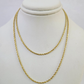 Real 18k Yellow Gold Rope Chain Necklace 20 Inches 1mm Men Women 18KT SOLID