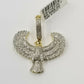 10k Yellow Gold Genuine Diamond American Eagle Charm Flying bird Pendant Real