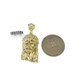 Real 10k Gold Franco Chain Christ Head Charm Pendant Necklace SET 2.5mm 18"-26"