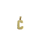 10K Yellow Gold C Initial Charm Pendant Alphabet Real 10kt Men Women