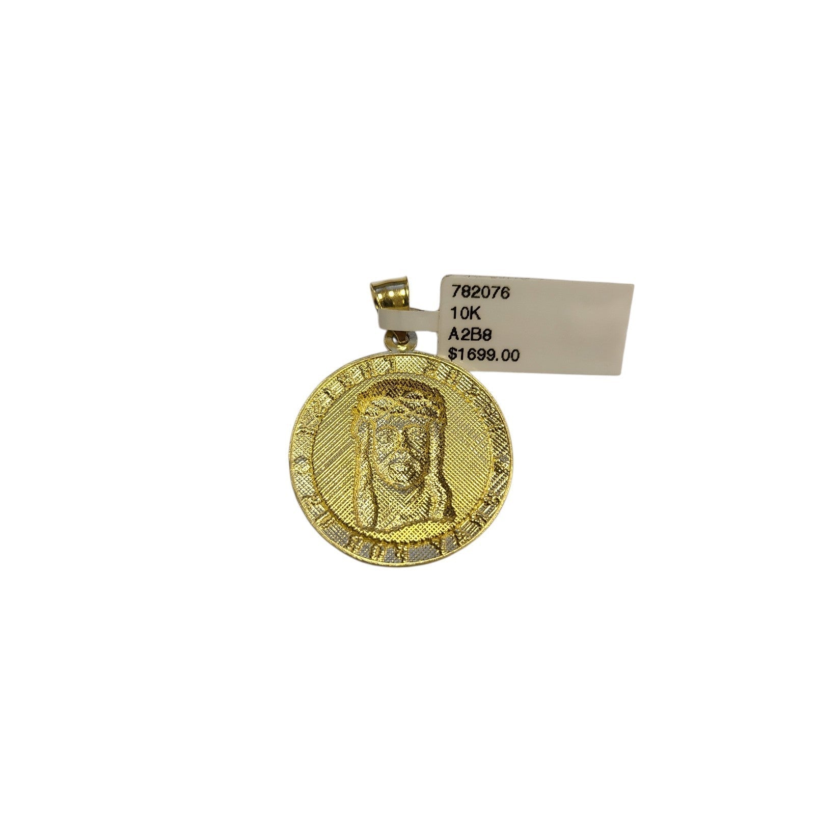 Real 10k Yellow Gold Palm Chain Jesus Christ Pendant Charm 3mm SET Necklace