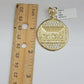 Real 10k Gold Pendant Charm Last Supper Jesus 10kt Yellow Gold With Stones , New