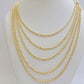 Real 18k Yellow Gold Rope Chain Necklace 2mm 18 Inch Ladies Women Solid 18 KT