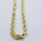 Real Gold 10k Rope Necklace Men' Chain 8mm 18"-30" Inch Yellow Gold Diamond Cuts