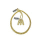 Real 10k Rope Chain M Initial Charm Necklace 3mm 18"-28" Nugget Set Pendant Gold