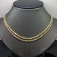 Real 10K Yellow Gold Palm Chain Necklace 3mm 20" Inches , 10kt gold, men's Women