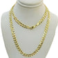 Real 14k Gold Chain Solid Cuban Curb Link Bracelet Necklace 3mm-10mm 7"-30" 14kt