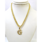 10k 2.5mm Rope Chain G Initial Alphabet Pendant 16"-28" Gold Set Charm Necklace