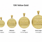 10K Yellow Gold Last Supper Round Pendant Charm Nugget Design Unisex