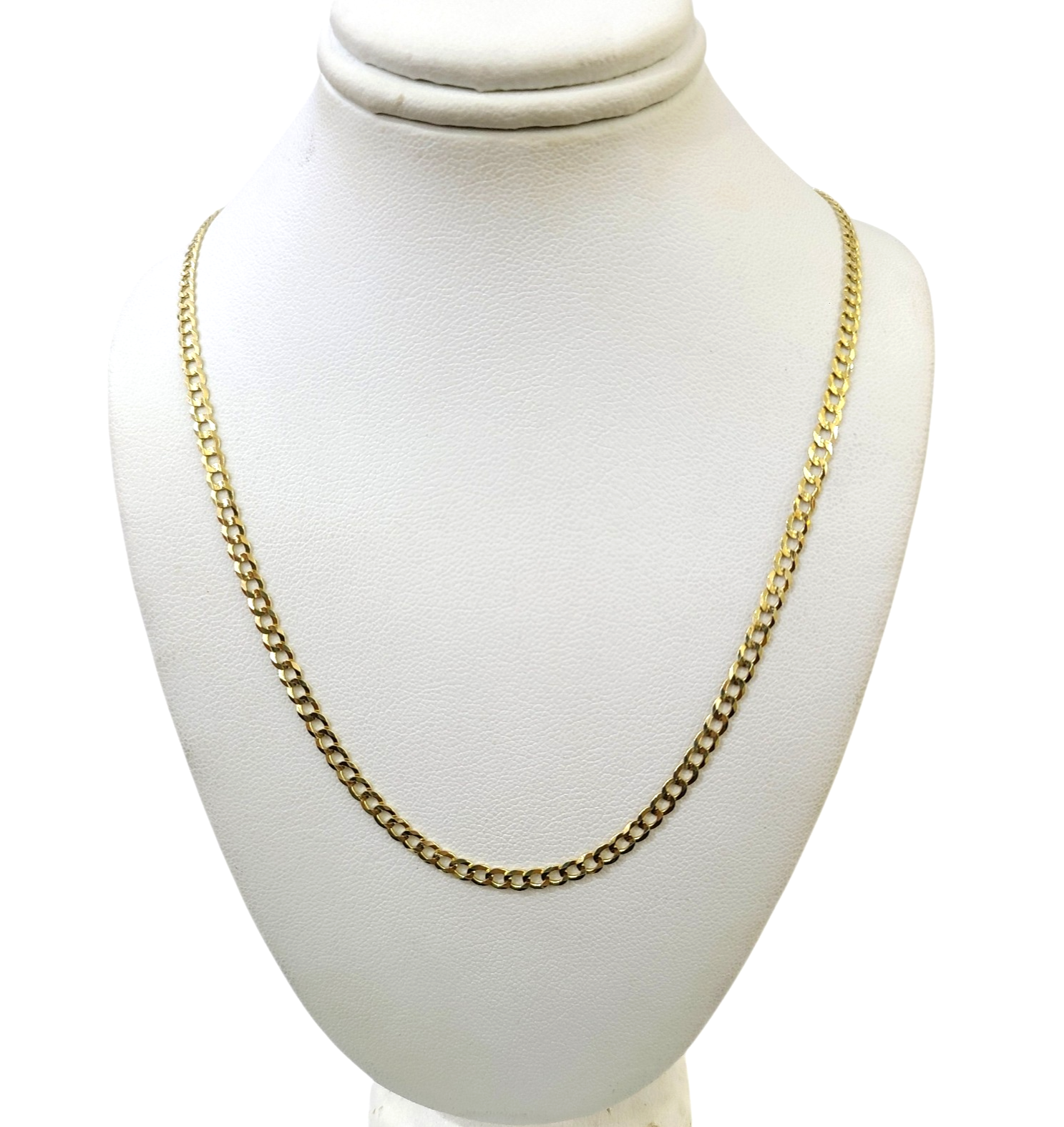 10K Yellow Gold Cuban Curb Chain Necklace 3mm 18 Inch REAL 10kt Womens
