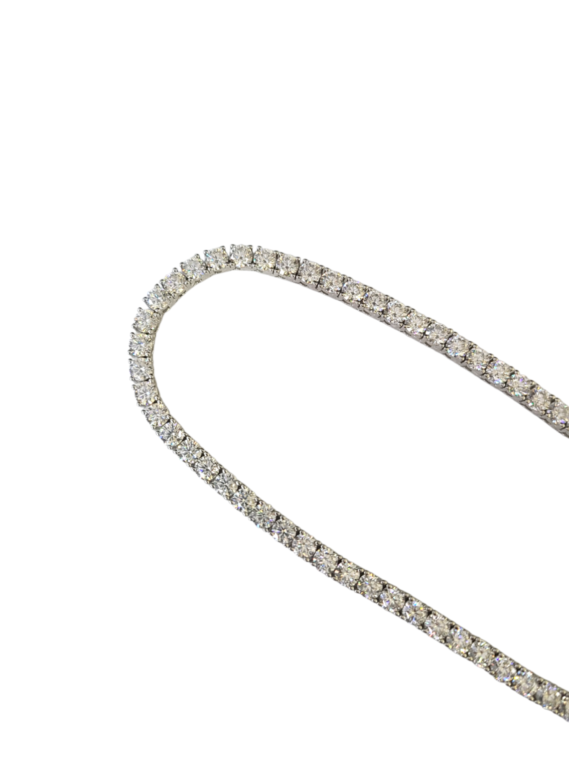 Real 925 Silver Moissanite Tennis Necklace Chain 22 Inch 4mm Women Men