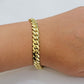 Solid 10k Gold Bracelet 8mm Miami Cuban Link 9" Inch Box Clasp SOLID LINKS, Mens