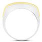 Real 14k 1CT Diamond Ring Men's Band channel-set round diamond Two-Tone Gold