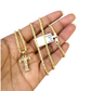 10k 2.5mm Rope Chain T Initial Alphabet Pendant 16"-28" Gold Set Charm Necklace