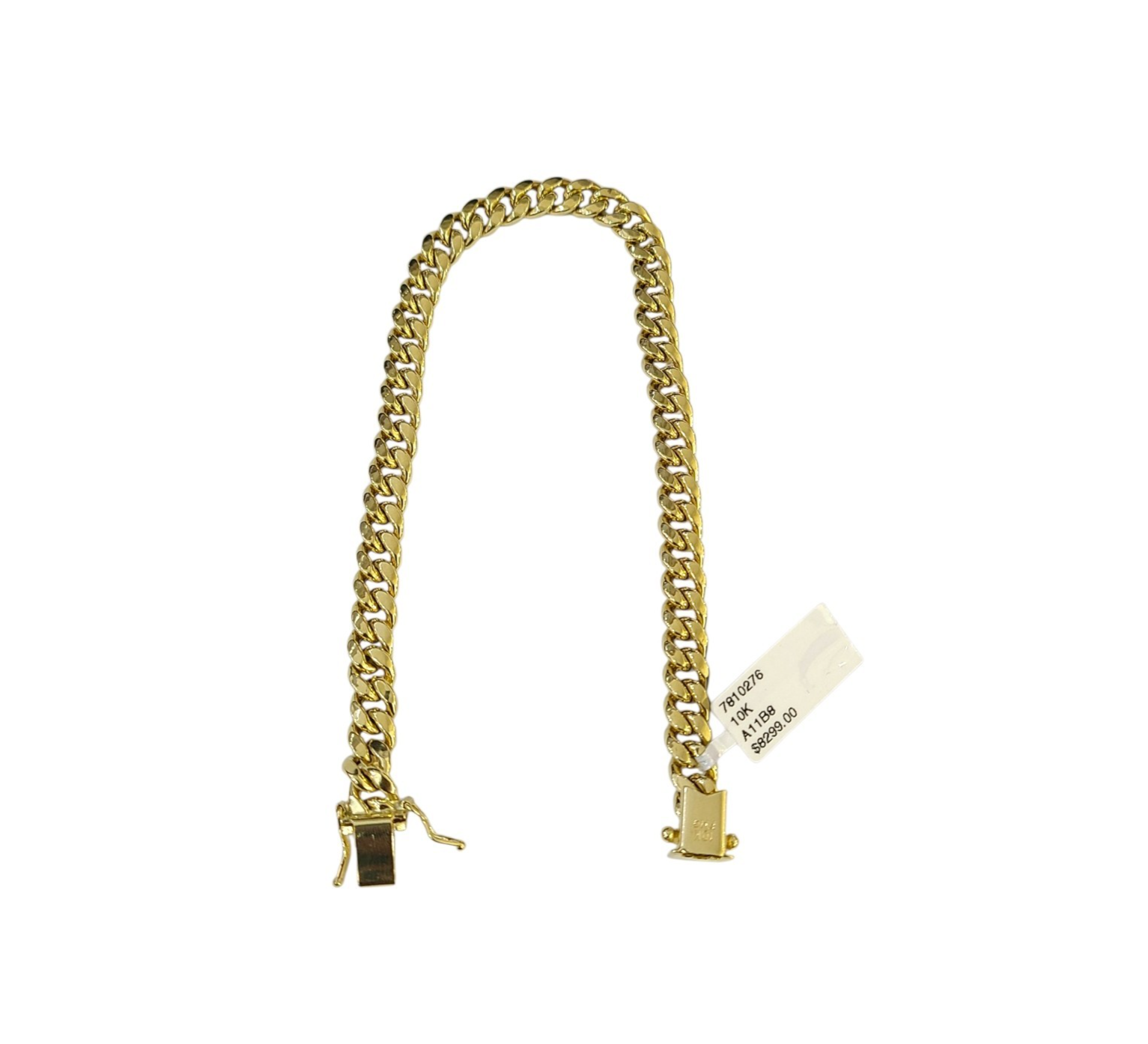 Real 10k Solid Gold Bracelet Miami Cuban Link 7.5 Inch 6mm Mens 10KT Box Lock