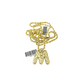 Real 10k Rope Chain M Initial Charm Necklace 3mm 18"-28" Nugget Set Pendant Gold