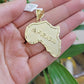 10k Yellow Gold Charm Africa Map Pendant Mens REAL 10KT GOLD & FREE SHIPPING