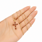 10K Yellow Gold Franco Chain Red CZ Cross Pendant Necklace 1mm 16 18 20 22 Women
