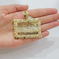 Men's Real 14k Yellow Gold Pendant Nugget Last Supper Charm Medallion 2" 14kt
