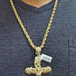 Real 10k Yellow Gold Rope Chain 26" 7mm And Real 10k Jesus Cross