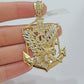 Real 14k Gold Charm Pendant Eagle Anchor 14 Kt Yellow Gold For Men's Necklace