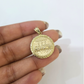 10K Yellow Gold Last Supper Pendant Charm Round Nugget Unisex Jewelry