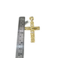 10k Yellow Gold Cuban Curb Chain Nugget Cross Pendant Charm 8mm Necklace Men