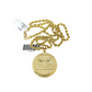 10k Rope Chain Nugget Last Supper Charm Necklace Pendant Set 2mm 18"-24" Gold