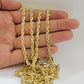 Solid 14k Gold Rope Chain Necklace 4mm 18"- 30" Inch REAL 14KT Yellow Gold